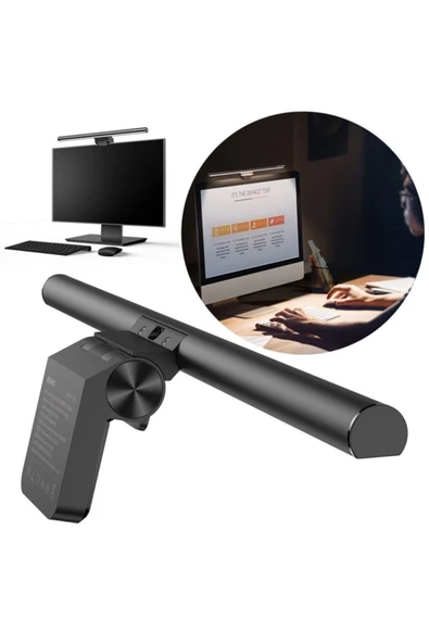 Baseus I-wok Serisi Usb Kademeli Karartma Ekranı Askılı Lamba Siyah ürün görseli 1
