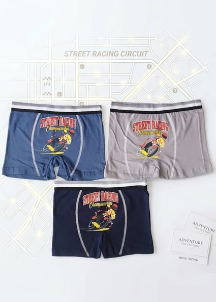 Erkek Çocuk Renkli Pamuklu Boxer 3 ' Lü Paket ürün görseli 1