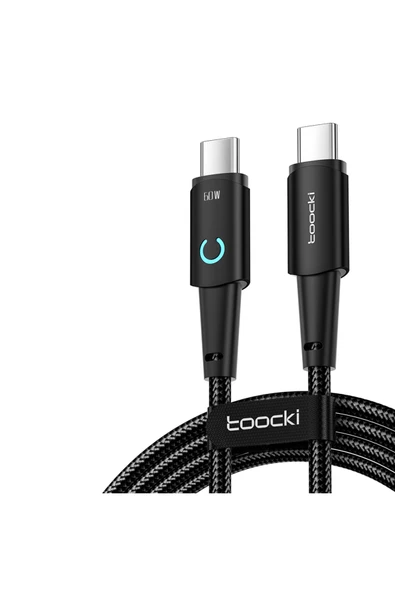 Toocki Type-c to Type-c 60W Hızlı Pd Fast Şarj ve Data Kablosu 1 M ürün görseli 1