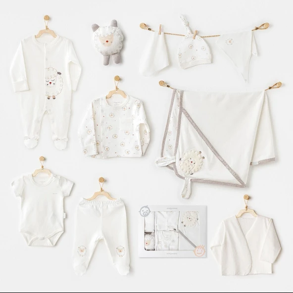 Andywawa AC25561 Newborn Set Tinny Ships 10'Lu Hastane Çıkışı Ekru ürün görseli 1