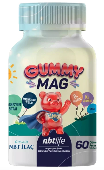 NBT Life Gummymag Kids Magnezyum Vitamin B6 K2 D3 İçeren 60 Gummy ürün görseli 1