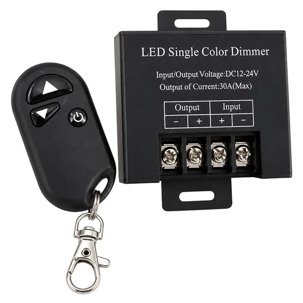 Powermaster PM-37845 12V-24V 30A Tek Renk Şerit LED Dimmer RF Uzaktan Kumandalı Kontrol Cihazı ürün görseli 1