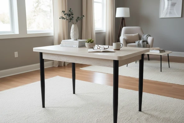 EFE MOBİLYA T-6035 TRAVERTEN MDF 70X120 MDF 4-6 KİŞİLİK MUTFAK MASASI ürün görseli 1