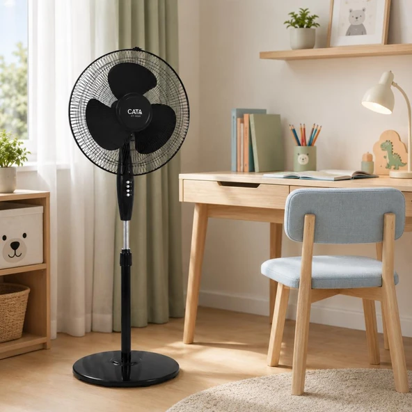 Cata CT-3020 Akçay 38W 16 Inch Ayaklı Vantilatör Siyah 3 Kanatlı Ev Ofis Tipi Serinletici Fan ürün görseli 1