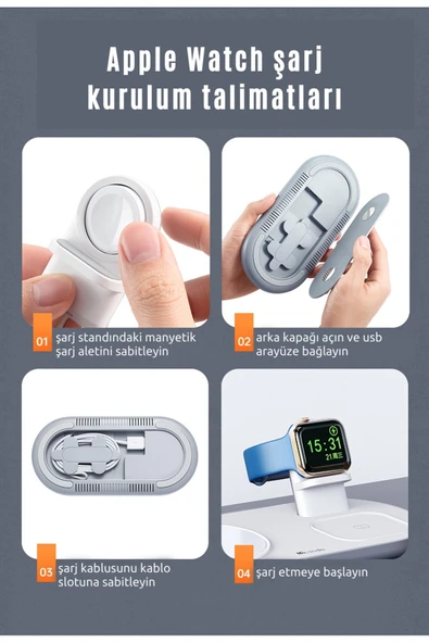 Mcdodo Apple Watch  Iphone  Kablosuz Şarj Kiti - Resim 3