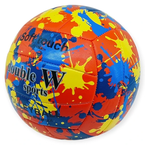 Voleybol Topu Splash Desenli Soft Touch Dikişli 280 gr - Kırmızı ürün görseli 1
