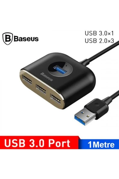 Baseus Square Round 4in1 Usb Hub Adaptör (usb3.0 To Usb3.0*1+usb2.0*3) 1m ürün görseli 1