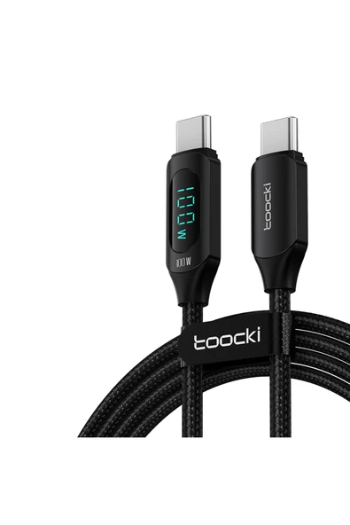 Toocki 100W Type-C To Type-C Dijital Ekran Hızlı Data/şarj Kablosu 1.m Macbook Xiaomi Samsung Uyumlu ürün görseli 1