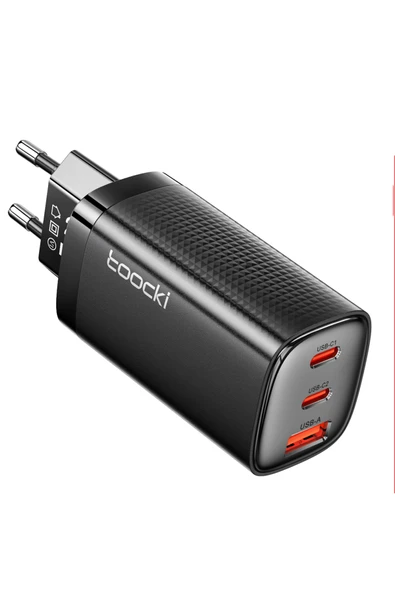 Toocki 67W Gan Dijital Ekran Yüksek Hızlı Şarj Adaptörü iPhone 15 14 13 12 11 Macbook Dizüstü ürün görseli 1