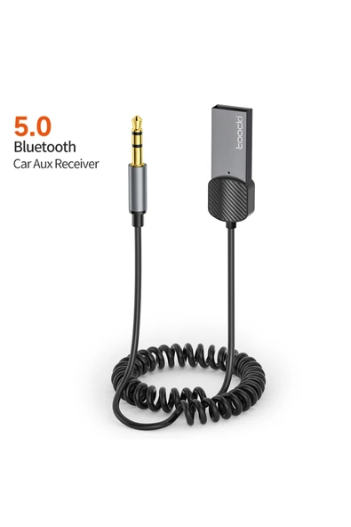 Toocki Aux USB Wireless Bluetooth 5.1 Ses Alıcısı Araç Kiti 3.5mm Jack Dönüştürücü ürün görseli 1