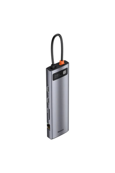 Baseus Metal Gleam Series 11-in-1 Multifunctional Type-C HUB Docking Station Space Gri ürün görseli 1