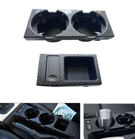 E46 318 320 325 330 1998-2006 Bardaklık Ve Madeni Para Kutusu Set Karbon 51168217955 ürün görseli 1