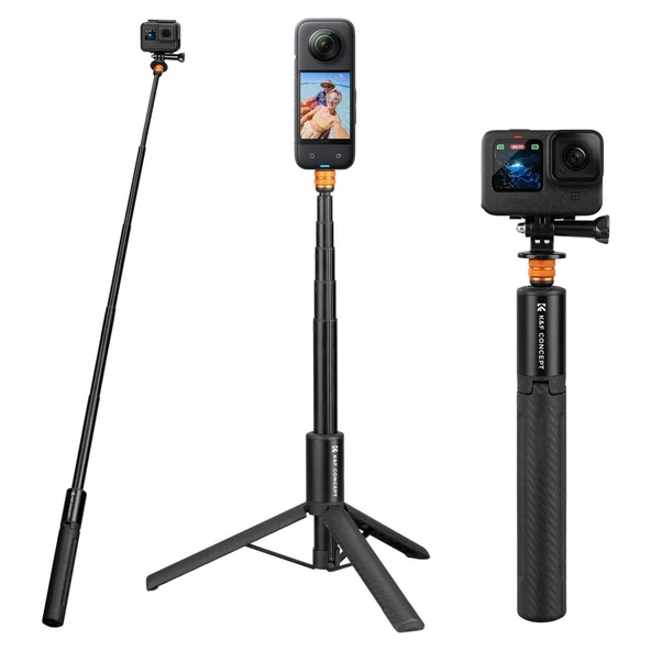 K&F Concept 120CM Görünmez Selfie Çubuğu & Tripod - INSTA360 X3 / X4 / X5 ve Osmo 360 Uyumlu ürün görseli 1