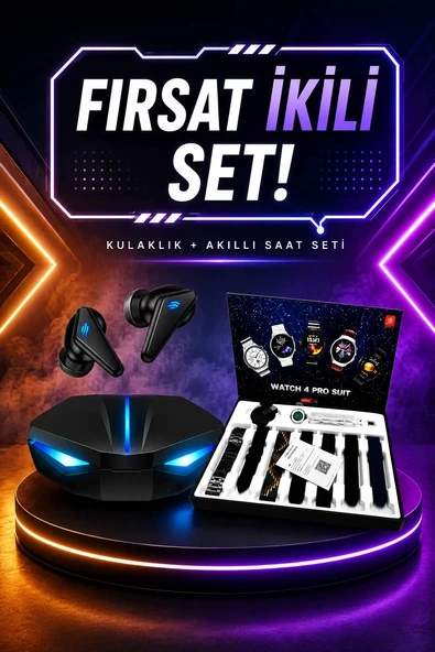 Nevamel® Gamer Kulaklık ve Çok Kordonlu Akıllı Saat Gürültü Önleyici GPS Desteği ürün görseli 1