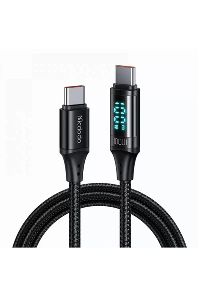 Mcdodo CA-1100 100W TYPE-C TO TYPE-C DİJİTAL EKRAN SARJ KABLOSU 1.2M ürün görseli 1