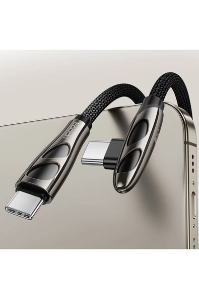 Toocki 240W Type-C To Type-C L Tipi Hızlı Şarj Kablosu 1 M Örgülü Macbook Laptop Telefon Veri Kablosu ürün görseli 1