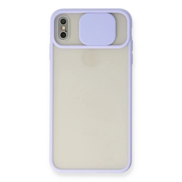 Apple İphone Xs Max Kılıf Palm Buzlu Kamera Sürgülü Silikon - Lila ürün görseli 1
