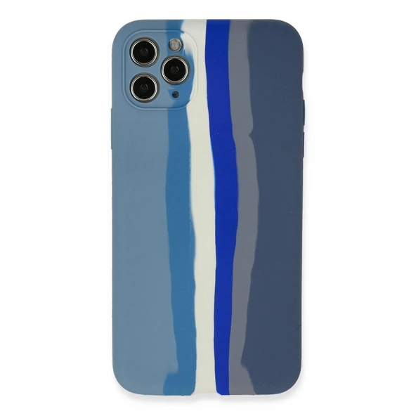 Apple İphone 11 Pro Kılıf Ebruli Lansman Silikon - Mavi-gri ürün görseli 1