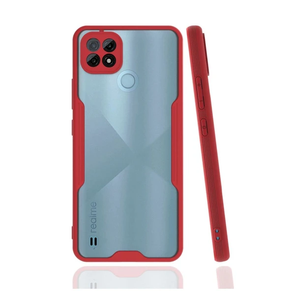 Realme C21 Kılıf Platin Silikon - Kırmızı ürün görseli 1
