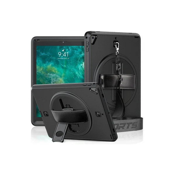 Apple İpad 5 Air 9.7 Kılıf Strap-c Otterbox Tablet Kapak - Siyah ürün görseli 1