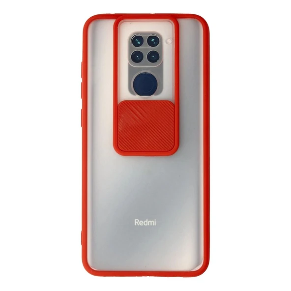 Xiaomi Redmi Note 9 Kılıf Palm Buzlu Kamera Sürgülü Silikon - Kırmızı ürün görseli 1