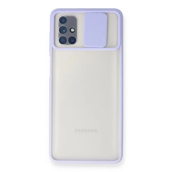 Samsung Galaxy M51 Kılıf Palm Buzlu Kamera Sürgülü Silikon - Lila ürün görseli 1