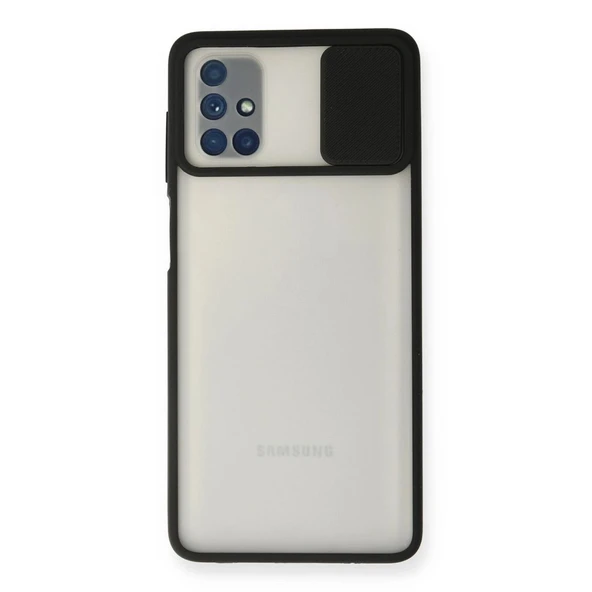 Samsung Galaxy M51 Kılıf Palm Buzlu Kamera Sürgülü Silikon - Siyah ürün görseli 1