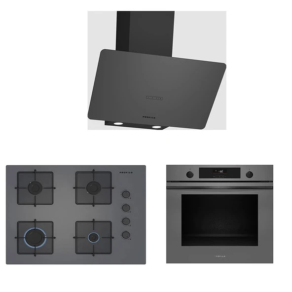 PROFİLO PRESTİJ ANKASTRE SET GRİ ( FXSA344G + OE37P9P10D + DVK6J479 ) ürün görseli 1