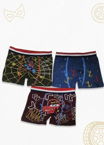Erkek Çocuk Renkli Pamuklu Boxer 3 ' Lü Paket ürün görseli 1