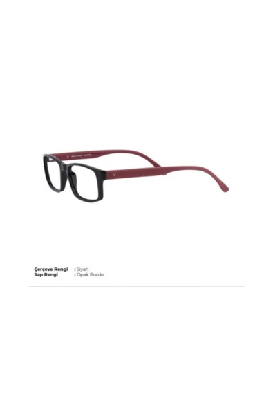 Vinaldi Vi 2021 C.0105 51ekt (Small beden) Unisex Mavi Işık Korumalı Ekran Gözlüğü(Siyah/Bordo Sap) ürün görseli 1