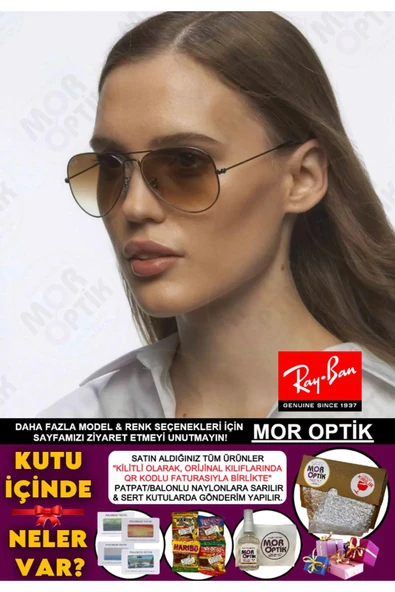 Ray-Ban Mor Optik Rb3025 Avıator 004/51 (55 KÜÇÜK SİZE) Kahverengi Degrade Damla Unisex ürün görseli 1