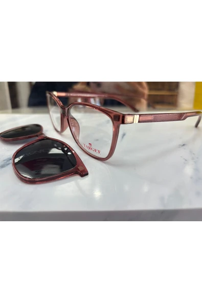 Vinaldi Plus Target Tk307 C1010 51 Medium Kadın Polarize Klipsli Mavi Işık Korumalı Şeffaf Pembe ürün görseli 1