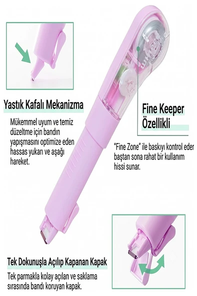 Şerit Daksil Beyaz 5mmx5 Metre 1 Adet P-4468 Fixpoint Şerit Düzeltici Şerit Silici Yazı Silici Büro Ofis Okul ürün görseli 1