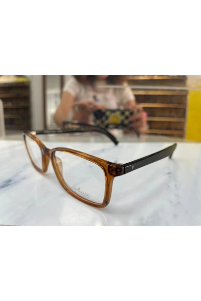 Vinaldi Vi 2040 C.4301 51ekt Unisex Mavi Işık Korumalı Ekran Gözlüğü(Şeffaf Kahverengi/Siyah Sap) ürün görseli 1