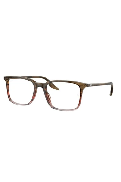 Ray-Ban Rb5421 8251 53-55 Ekt Uv420 Mavi Işık Korumalı Gözlük Çizgili Kahverengi ürün görseli 1