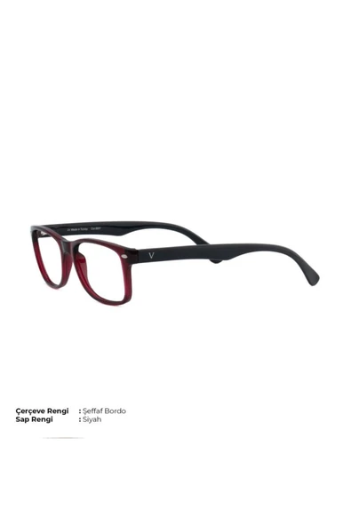 Vinaldi Vi 2011 C.6001 51ekt Unisex Mavi Işık Korumalı Ekran Gözlüğü(Bordo/Siyah Sap) ürün görseli 1