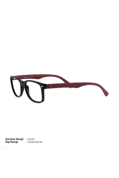 Vinaldi Vi 2011 C.0105 51 ekt Unisex Mavi Işık Korumalı Ekran Gözlüğü(Siyah/Bordo Sap) ürün görseli 1