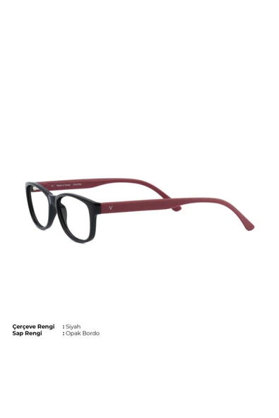 Vinaldi Vi 2022 C.0105 51ekt Unisex Mavi Işık Korumalı Ekran Gözlüğü(Siyah/Bordo Sap) ürün görseli 1