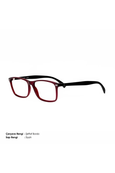 Vinaldi Vi 2049 C.6001 55ekt (Medıum Beden) Unisex Mavi Işık Korumalı Ekran Gözlüğü (Şeffaf Bordo/Siyah Sap) ürün görseli 1