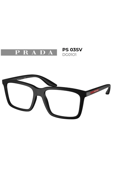 Prada Ps 03sv 55 Ekt (LARGE BEDEN) Dg01o1 Uv420 + Mavi Işık Korumalı Gözlük Kauçuk Siyah ürün görseli 1