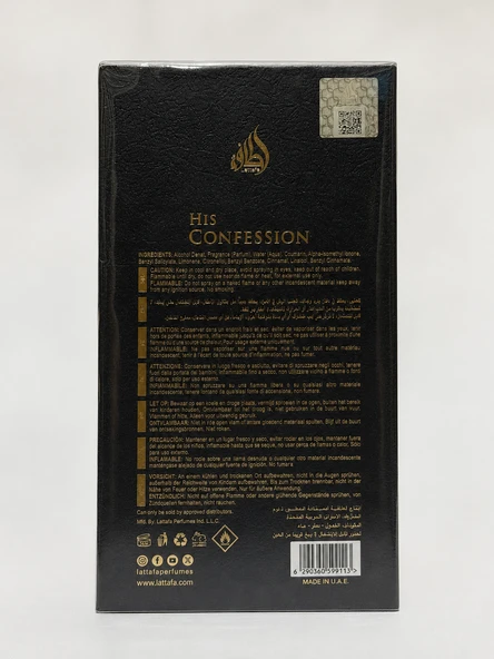Lattafa His Confession 100 ml Eau De Parfum - Resim 2