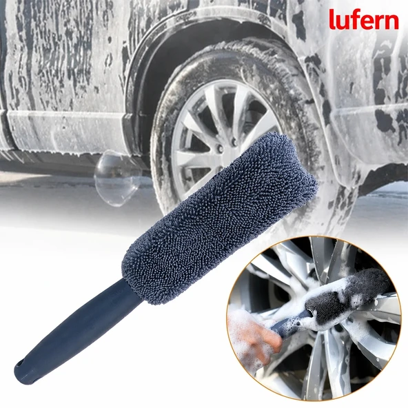 Yüksek Kalite Mikrofiber Jant Temizleme Fırçası Lastik Ölü Köşeler Etkili Temizlik Elastik Kir Leke ürün görseli 1
