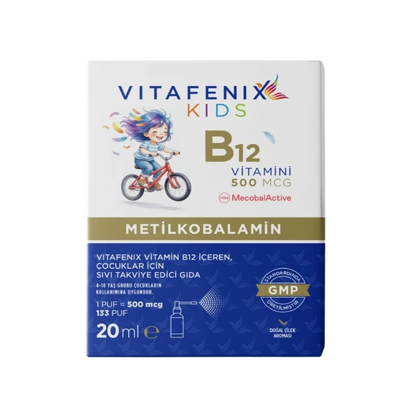 Vitafenix Kids Vitamin B12 Metilkobalamin Sprey 20ml ürün görseli 1