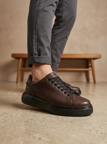 ETF-010 Erkek Sneaker Günlük Casual Spor Ayakkabı Kahverengi Siyah Taban ürün görseli 1