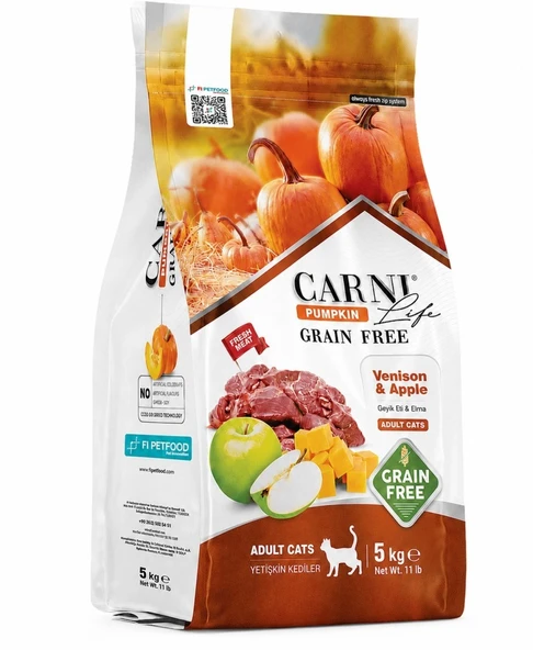 Carni Life Tahılsız Pumpkin Geyik Etli & Elmalı Yetişkin Kedi Maması 5 Kg ürün görseli 1