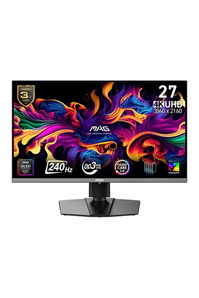 MSI 26.5" MAG 272UP QD-OLED E16 3840 x 2160 UHD FLAT 165Hz 0.03MS PREMIUM PRO PIVOT GAMING MONITOR ürün görseli 1