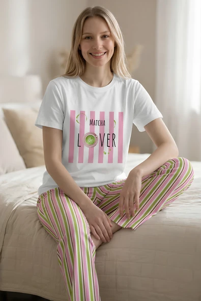 %100 Pamuk Kısa Kollu Pijama Takım ürün görseli 1