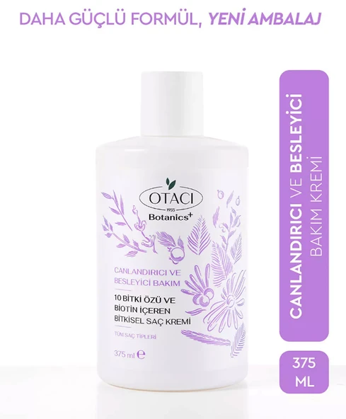 Otacı Botanics+ Bitkisel Saç Kremi Canlandırıcı Besleyici 375 ml ürün görseli 1
