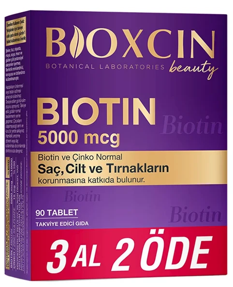 Bioxcin Biotin 5000 mcg 90 Tablet - 3 AL 2 ÖDE ürün görseli 1