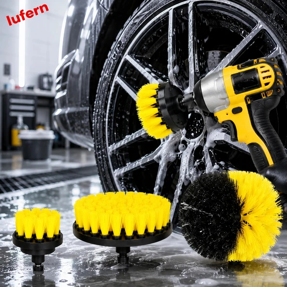 Matkap Ucuna Takılan Temizlik Fırça Seti Banyo Fayans Jant Evye Lavabo Küvet Duşakabin Detay ürün görseli 1